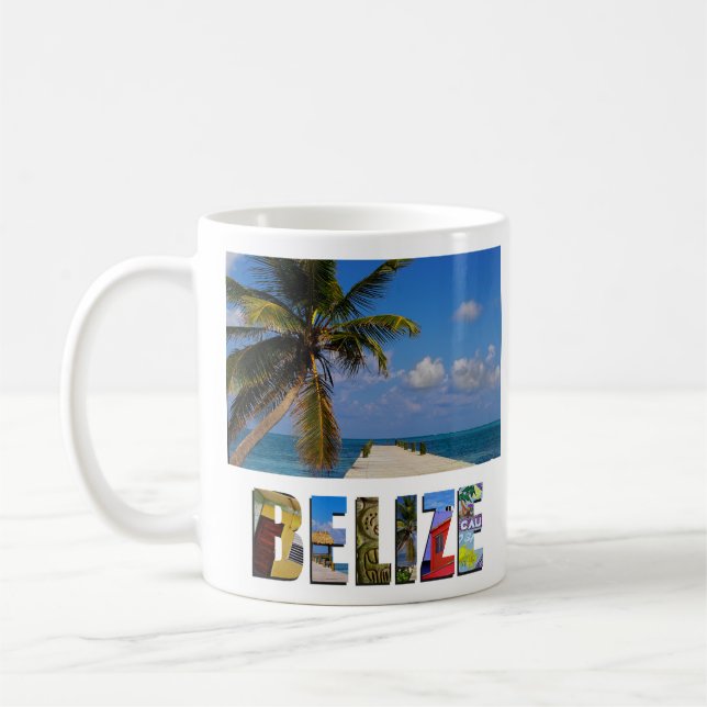 Taza De Café Foto de árbol de palmas de playa tropical de Belic (Izquierda)