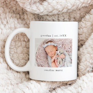 Taza De Café Foto de bebé del año de establecimiento de la abue