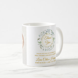 Taza De Café Foto de bebé Verde dorado Gracias