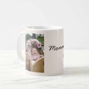 Taza De Café Foto de bebé y gato,cuna,flores
