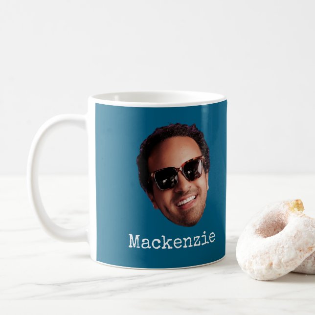 Taza De Café Foto de Cara Personalizada Divertida (Con donut)