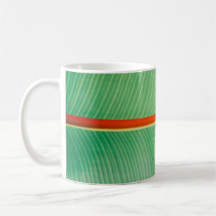 Taza De Café Foto de cierre de hoja verde