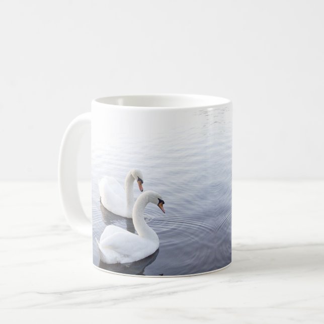 Taza De Café Foto de Cisnes Tranquilos (Anverso izquierdo)