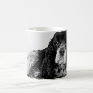 Taza De Café Foto de Cocker Spaniel blanco y negro