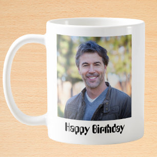 Taza De Café Foto de cumpleaños moderna personalizada