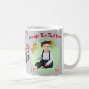 Taza De Café Foto de cumpleaños número uno de coche de carreras