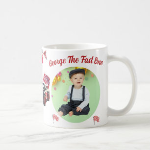 Taza De Café Foto de cumpleaños número uno de coche de carreras