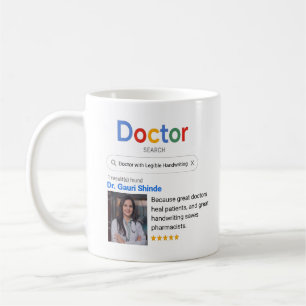Taza De Café Foto de doctor personalizada con nombre y texto di