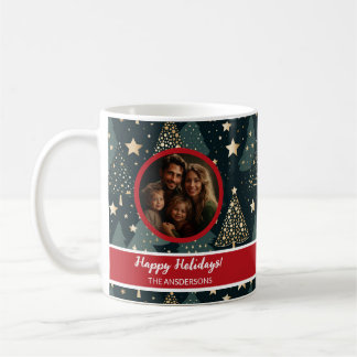 Taza De Café Foto de familia de navidades alegre| Green Gold Mu