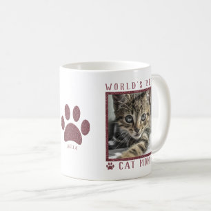 Taza De Café Foto de Garras de Purpurina Dorada Rosa de la Mejo