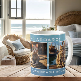 Taza De Café Foto de gato de Nautical Beach House