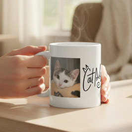 Taza De Café Foto de gato doméstico