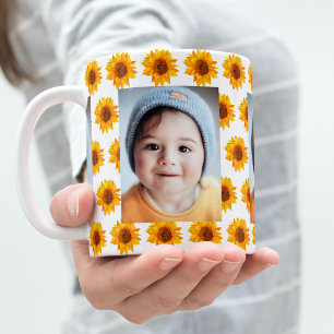 Taza De Café Foto de girasol amarillo