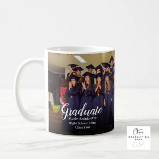 Taza De Café Foto de graduación de la clase grupal de secundari