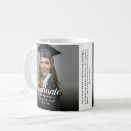 Taza De Café Foto de graduado con mensaje familiar Graduación