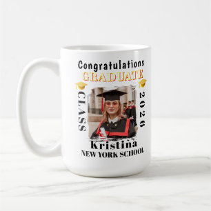 Taza De Café Foto de graduado Felicitaciones de graduación Pers
