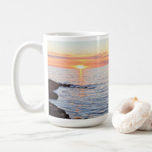 Taza De Café Foto de hermosa puesta de sol Agregar mensaje