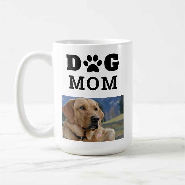 Taza De Café Foto de impresión de perro Mom Paw (Izquierda)