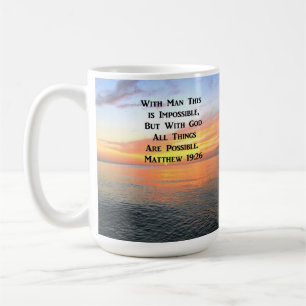 TAZA DE CAFÉ FOTO DE INSPIRING MATTHEW 19:26 SUNRISE