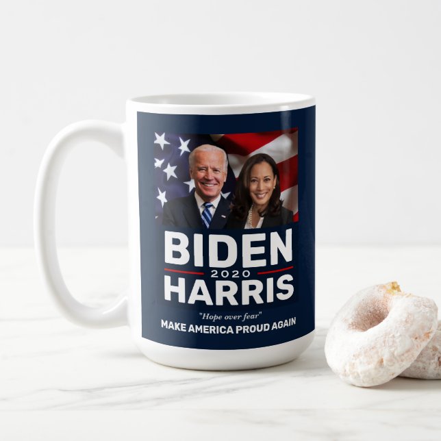 Taza De Café Foto de Keepsake del Colectivo Biden Harris 2020 (Con donut)