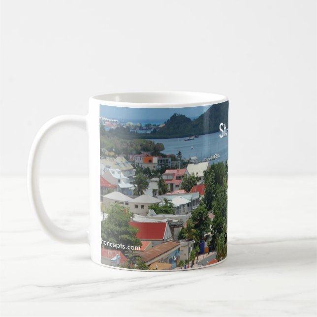Taza De Café Foto de la bahía de St. Martin y Marigot (Izquierda)