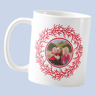 Taza De Café Foto de la corona roja y blanca