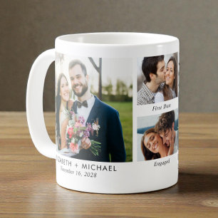 Taza De Café Foto de la línea de tiempo de la historia de amor 