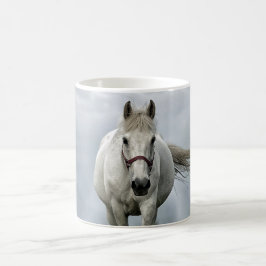 Taza De Café Foto de la nube de caballos blancos de bonito