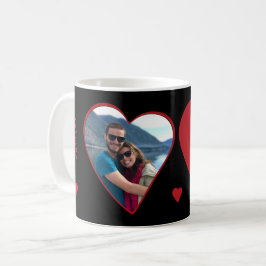 Taza De Café Foto de la pareja de iniciales forma de corazón Sa