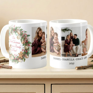 Taza De Café Foto de la primera Navidad de una familia nostálgi