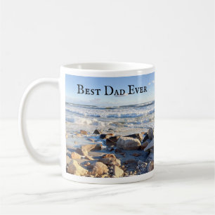 Taza De Café Foto de las olas del océano Atlántico mejor papá d