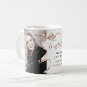 Taza De Café Foto de lazo beige de moda Graduación