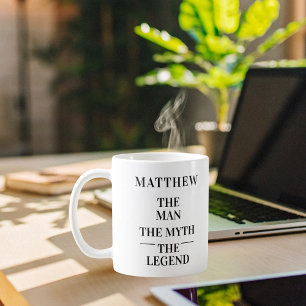 Taza De Café Foto de leyenda del mito del hombre blanco negro