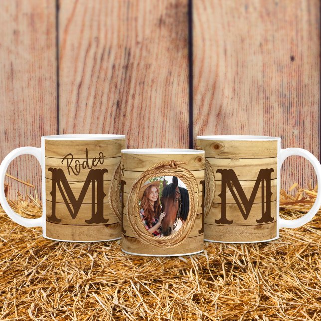 Taza De Café Foto de Mamá de Rodeo Occidental Rústico (Subido por el creador)