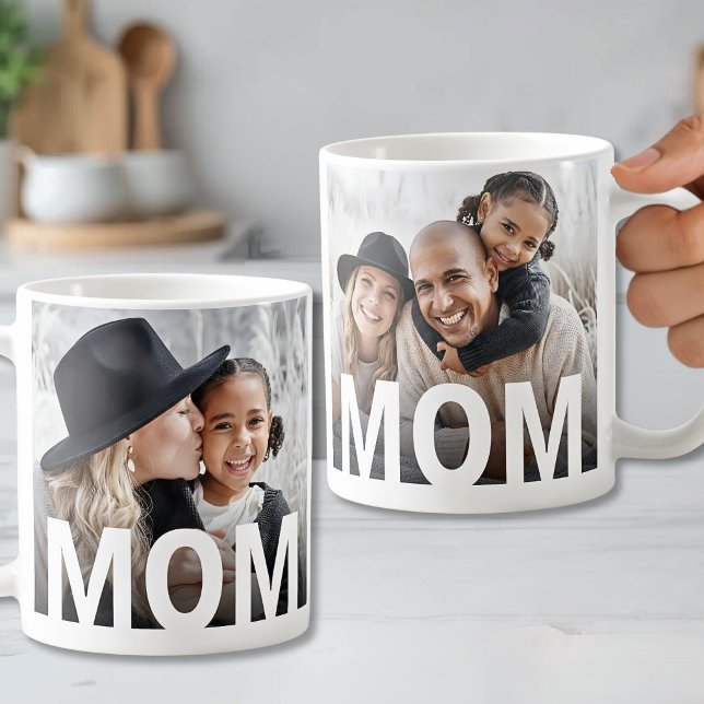 Taza De Café FOTO DE Mamá Moderna Simple (Simple Modern Mom Photo Coffee Mug)