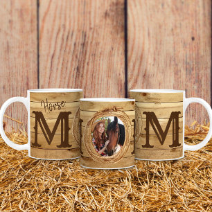 Taza De Café Foto de Mamá Vaquera Occidental Rústica con Caball