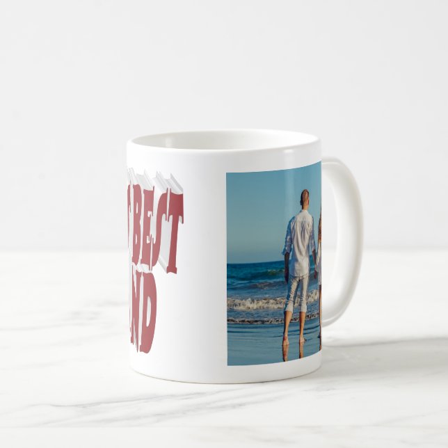 Taza De Café Foto de marido con texto en burdeos (Anverso derecho)