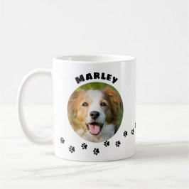 Taza De Café Foto de mascota con rastro de huellas para gato y 