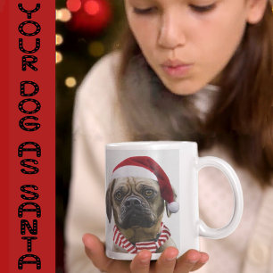 Taza De Café Foto de mascota con sombrero de Santa regalo para