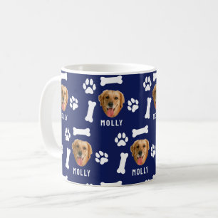 Taza De Café Foto de mascota de perro personalizada y nombre az