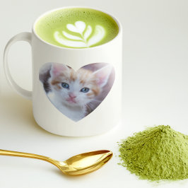 Taza De Café Foto de mascota familiar con forma de corazón