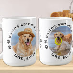 Taza De Café Foto de Mascota personalizada del mejor perro del<br><div class="desc">El mejor papá del mundo... Sorprenda a su papá perro favorito este Día del Padre con esta taza de fotos de personalizado super lindo mascota. Personalizar este perro papá mug con las fotos favoritas de tu perro, y nombre. Doble cara: puedes tomar diferentes fotos a cada lado o a la...</div>