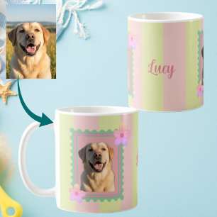 Taza De Café Foto de mascota personalizada en sello postal past