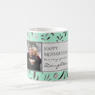 Taza De Café Foto de MINT Floral Feliz Día de la Madre HIJA