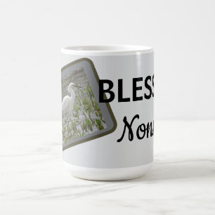 Taza De Café Foto de Naturaleza de Garza Blanca Bendita Nonna