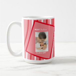 Taza De Café Foto de Navidad de arcoíris de menta rosa
