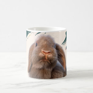 Taza De Café Foto de Navidad de conejo Holland Lop personalizad