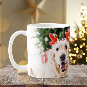 Taza De Café Foto de Navidad de perro Feliz Pawlidays