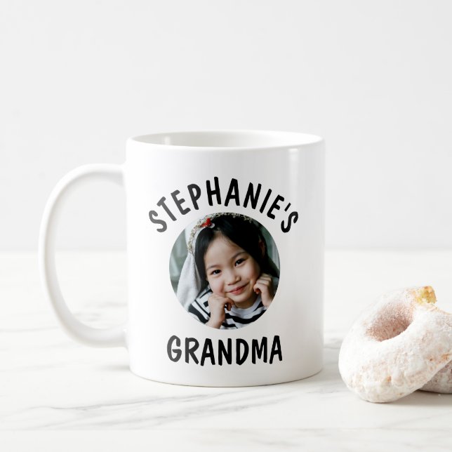 Taza De Café Foto de nieta personalizada Trendy de la abuela (Con donut)