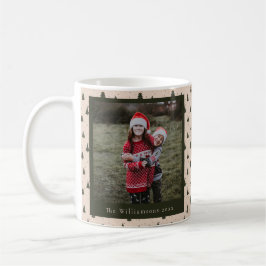 Taza De Café Foto de nombre personalizado de árboles de navidad